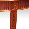 Edwardian pair of mahogany demi lune console tables detail leg