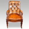 Pair of William IV mahogany library chairs detail