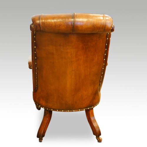 Pair of William IV mahogany library chairs rear