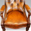 Pair of William IV mahogany library chairs seat