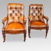 Pair of William IV mahogany library chairs side by side