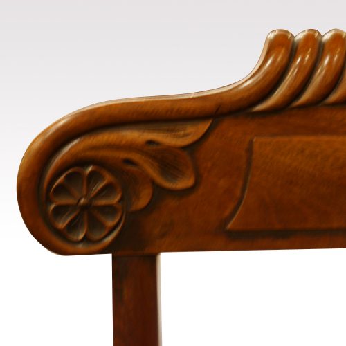 Set of 8 William IV mahogany dining chairs carving of toprail