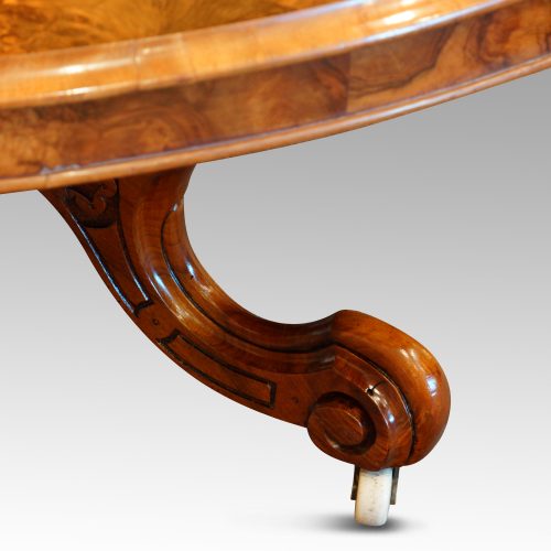 Victorian burr walnut coffee table leg