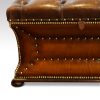 Victorian shaped leather Ottoman detail