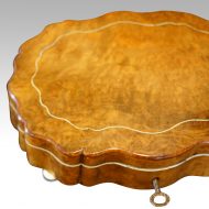 Antique French shaped walnut box detail