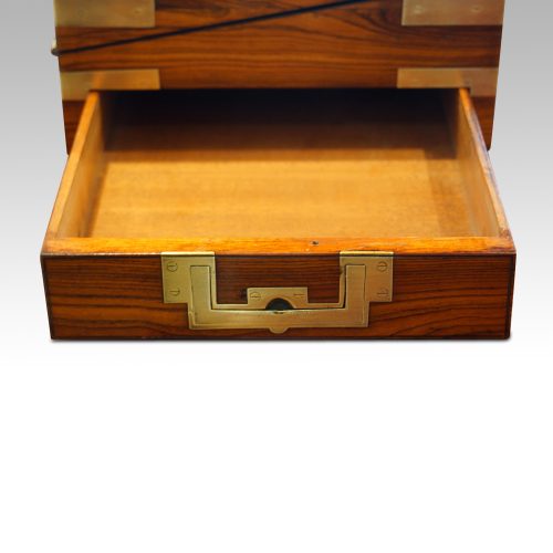 Antique kingwood writing slope drawer open