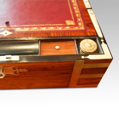 Antique kingwood writing slope fittings