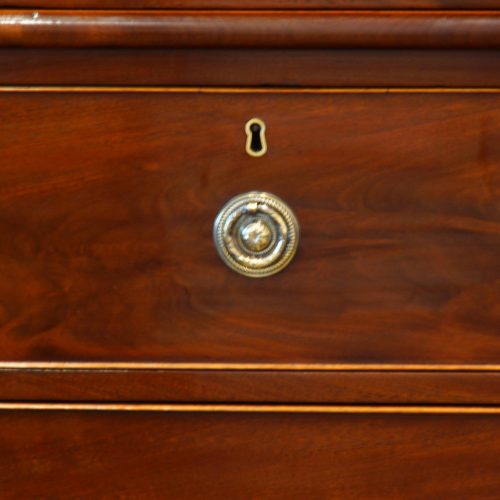 Antique mahogany linen press handle