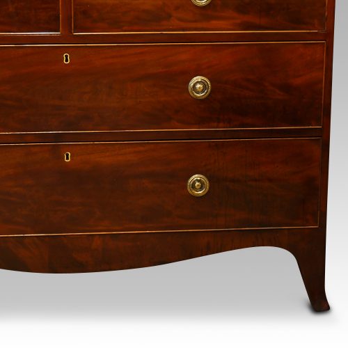Antique mahogany linen press splay foot