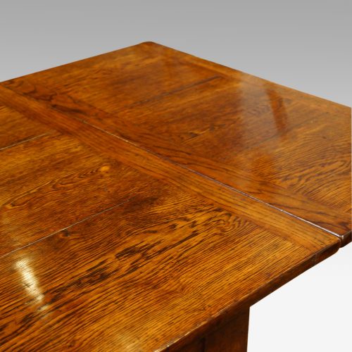 Custom made oak refectory dining table leaf out
