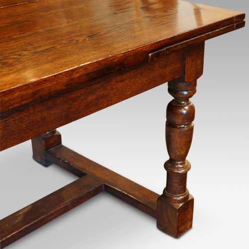 Custom made oak refectory dining table leg