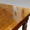 Custom made oak refectory dining table top detail