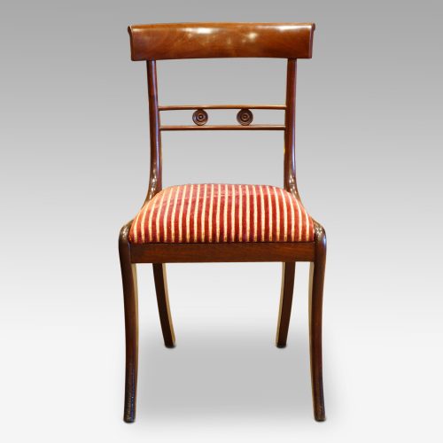 Set of 4 Regency mahogany dining chairs, side chair
