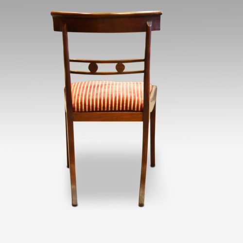 Set of 4 Regency mahogany dining chairs, side chair back side view