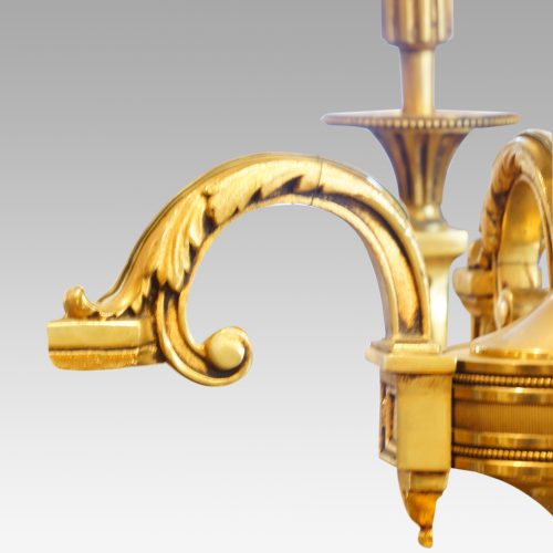 Edwardian double height chandelier arm detail
