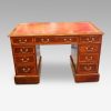 Edwardian inlaid mahogany pedestal desk