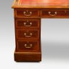 Edwardian inlaid mahogany pedestal desk drawers