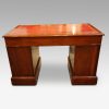 Edwardian inlaid mahogany pedestal desk rear