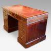 Edwardian inlaid mahogany pedestal desk side
