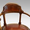 Edwardian mahogany ball arm revolving desk chair back detail