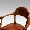 Edwardian mahogany ball arm revolving desk chair seat detail