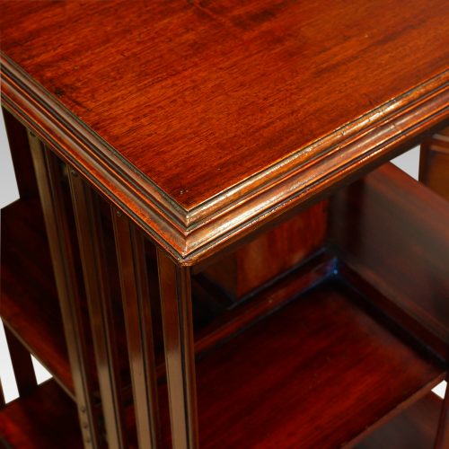 Edwardian mahogany bookcase revolving edge
