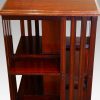 Edwardian mahogany bookcase revolving side view
