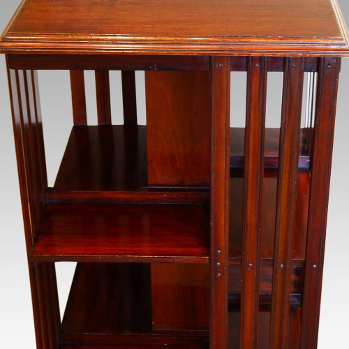 Edwardian mahogany bookcase revolving side view