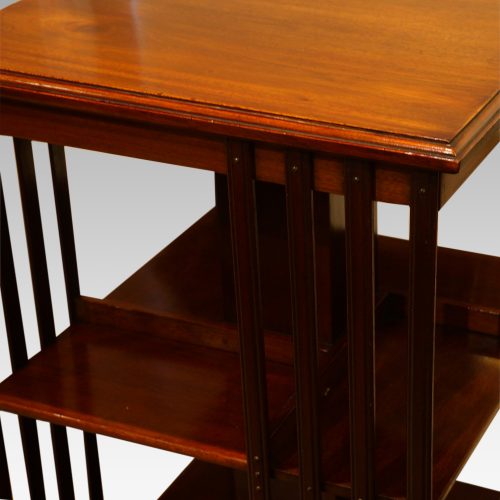 Edwardian mahogany revolving bookcase edge