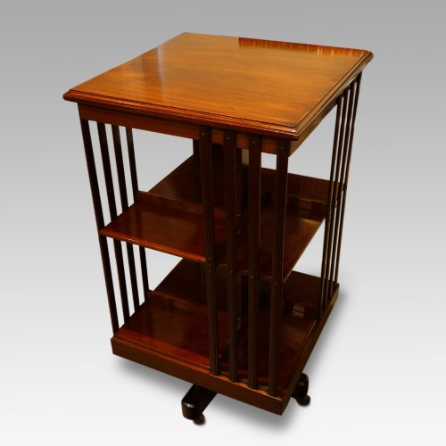 Edwardian mahogany revolving bookcase side