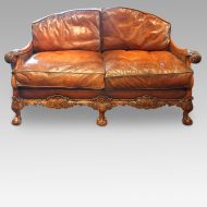 Edwardian walnut bergere sofa