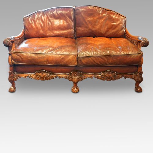 Edwardian walnut bergere sofa