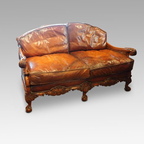 Edwardian walnut bergere sofa angle