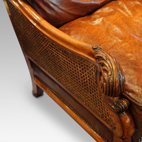 Edwardian walnut bergere sofa arm