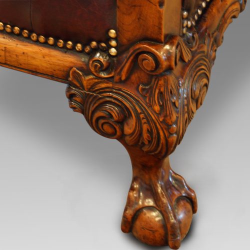 Edwardian walnut bergere sofa foot