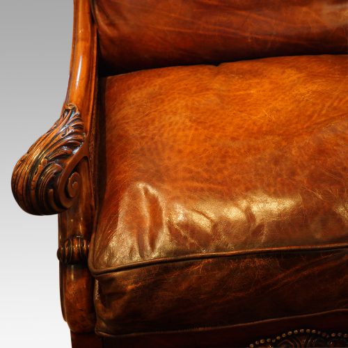 Edwardian walnut bergere sofa seat