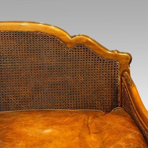 Edwardian walnut bergere sofa top-rail
