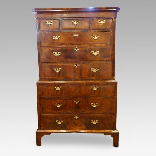 George I walnut chest on chest
