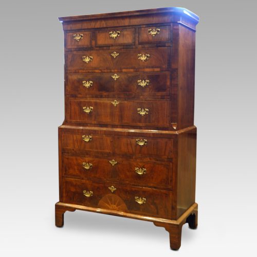 George I walnut chest on chest,1