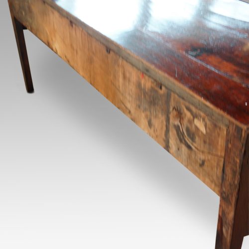 George III oak cross banded dresser base rear