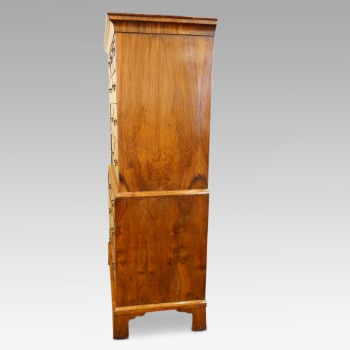 Georgian walnut chest on chest side view