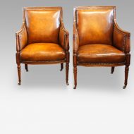 Pair of 19thc mahogany reading chairs