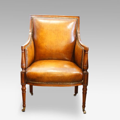 Pair of 19thc mahogany reading chairs detail