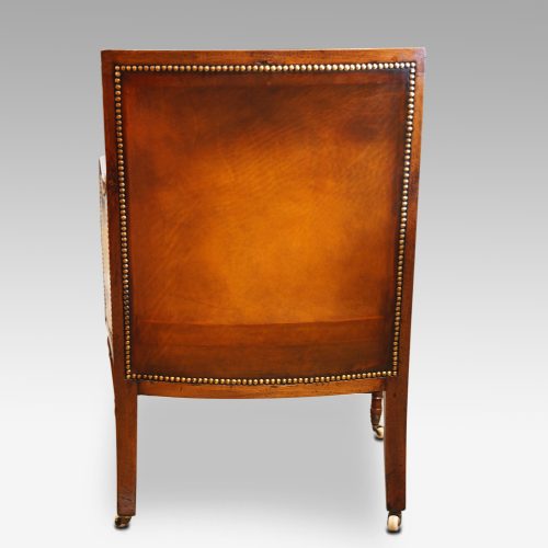 Pair of 19thc mahogany reading chairs rear
