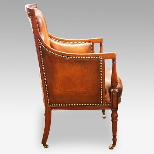 Pair of 19thc mahogany reading chairs side