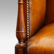 Pair of 19thc mahogany reading chairs turnng