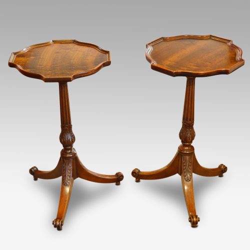 Pair of Edwardian mahogany wine tables