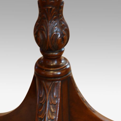 Pair of Edwardian mahogany wine tables carving