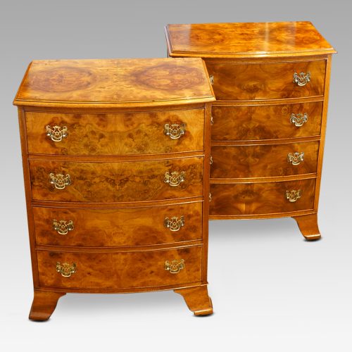 Pair of walnut small chests