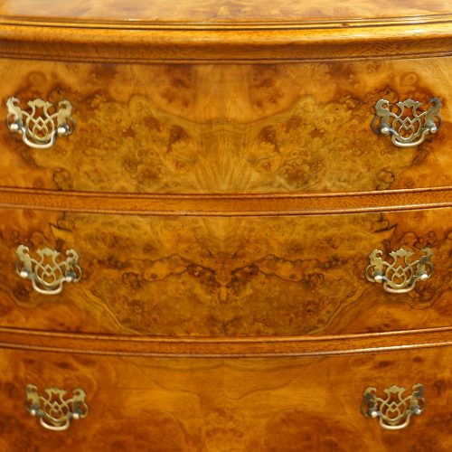 Pair of walnut small chests drawer front